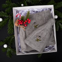 Gift set for Him - GRAY, 55x150 cm, in a gift box. Apron and hat for sauna - 0