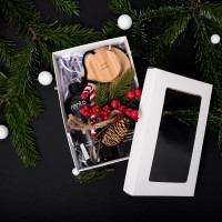 Gift set in a gift box WINTER SPICES. Fragrance essence, body brush and soap.