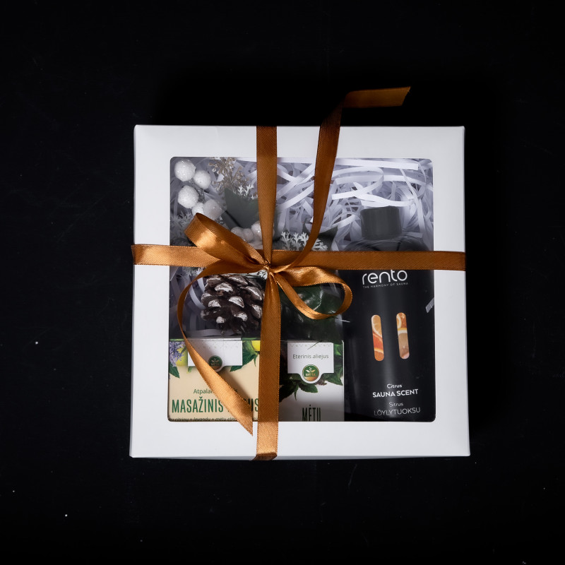 Gift set in a gift box LEMON. Honey, essential oil and fragrance essence