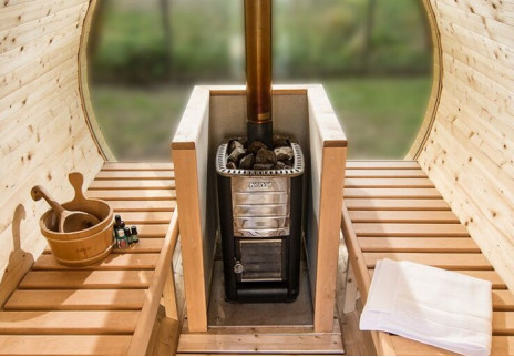 Wood burning heaters for sauna bathes