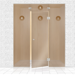 Glass sauna showcases