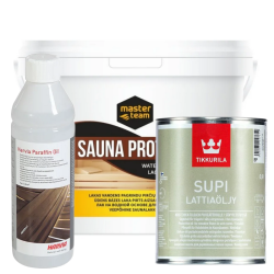 Lacquers and oils for sauna