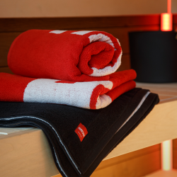 Sauna towels and bench seats