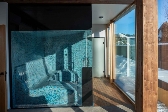 Steam room with panoramic glass enclosure - Steam baths