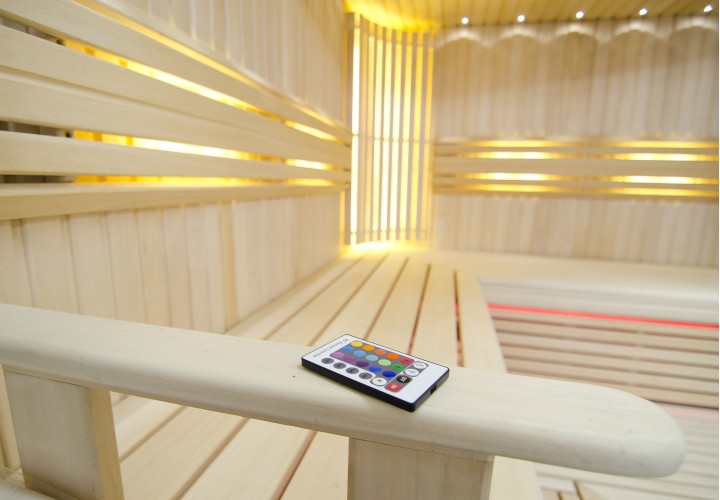 Bright Sauna with Adjustable LED Lighting