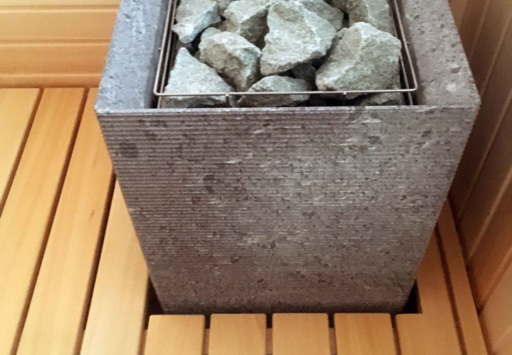 Sauna with Built-In Heater and Panoramic Window