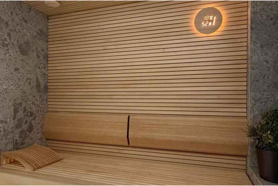 Sauna with wood and stone finish - Saunas