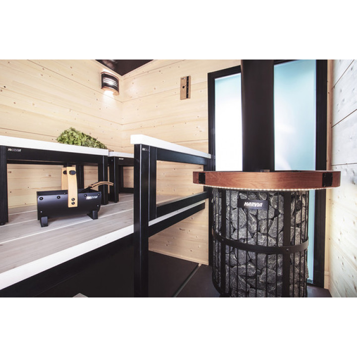 HARVIA Duo glass wall 9 x 21, including frame, aluminum grey