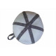 Sauna hat - woolen, white with gray stripes