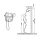 Sawo cold shower bucket, pine, 18 L