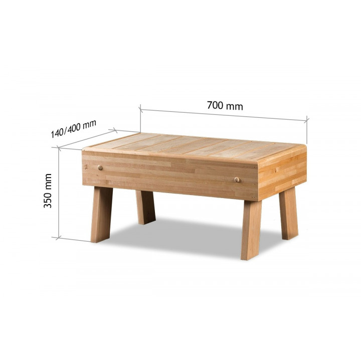 Sauna bench - staircase HS 1, alder