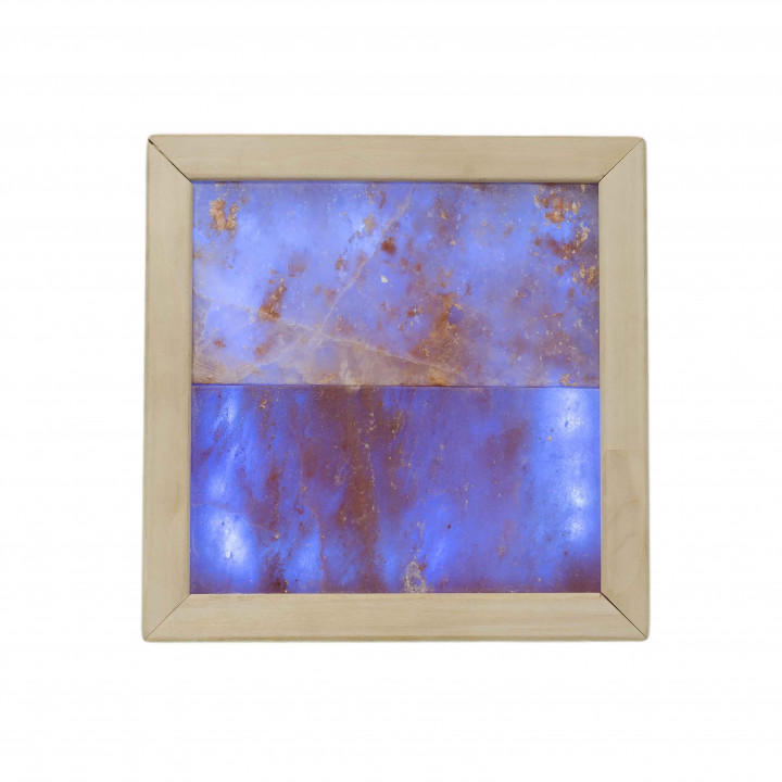 Himalayan salt light LED RGB, abachi wood