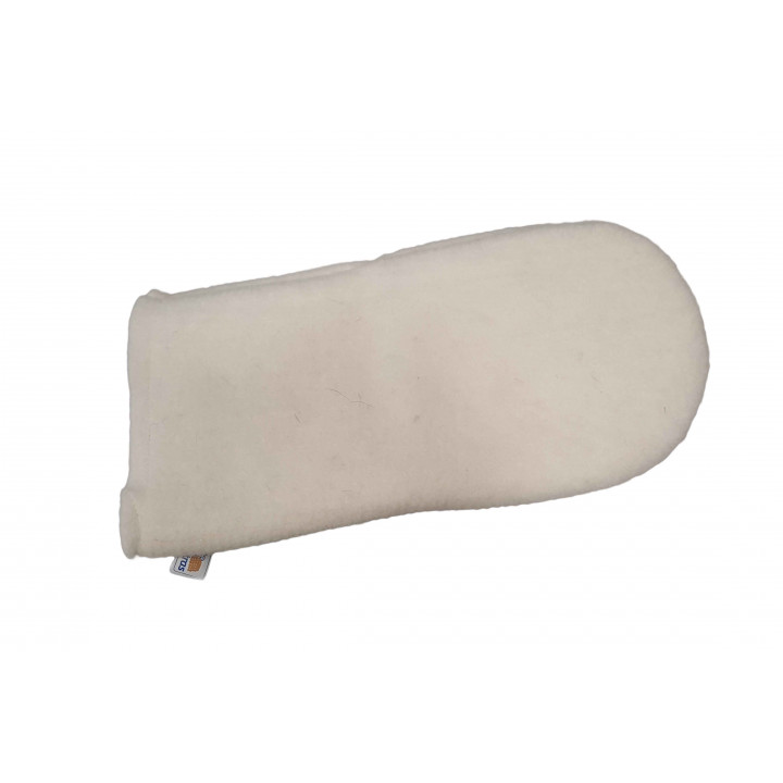 Woolen white glove for sauna