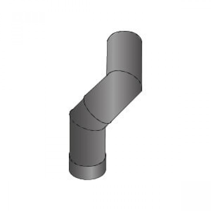 HARVIA elbow 45°, black