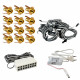 LedLite 12 LED sauna lighting set, gold-coloured