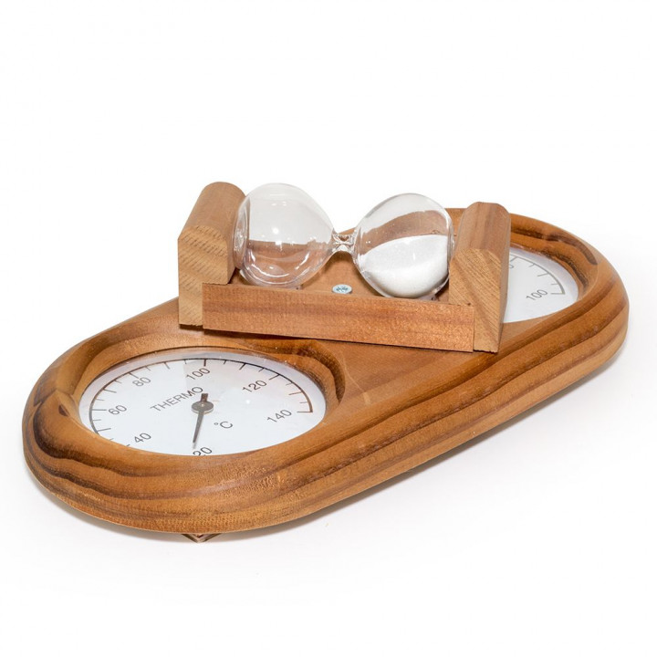 SAUNIA 3-in-1 thermo-hygrometer with sand timer 591L
