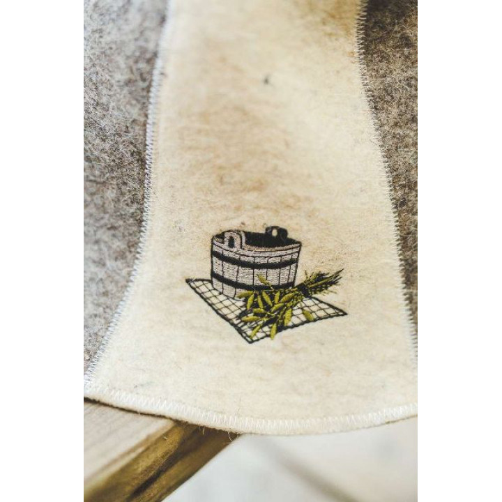 Sauna hat - BUCKET AND SAUNA WHISKS, striped