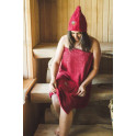 Gift set in a box. Apron and a hat for the sauna. RED - 2