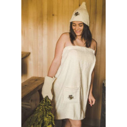 Sauna spron for female - CREAM  Sauna spron for female - CREAM