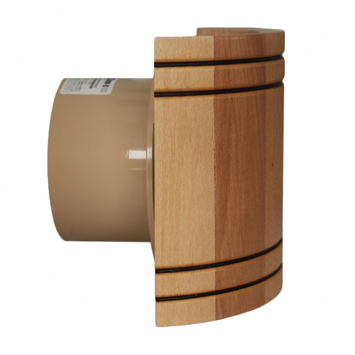 MM-S sauna fan with back valve and curved wood finish d/100mm