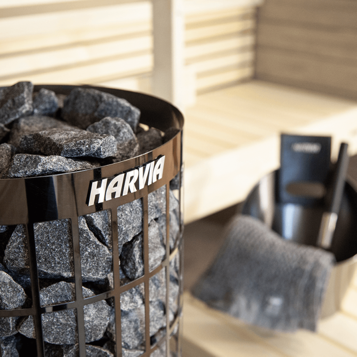 Electric sauna heater - HARVIA Cilindro Black Steel PC66E 6,6 kW