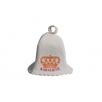 Sauna hat - KARALIENĖ, white
