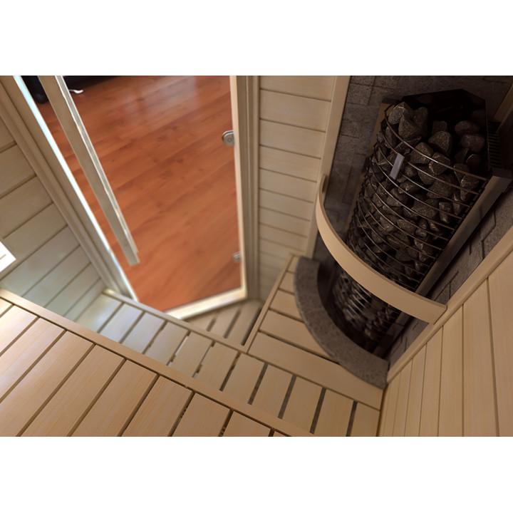 Electric sauna heater – SAWOTEC Tower Corner, with control unit
