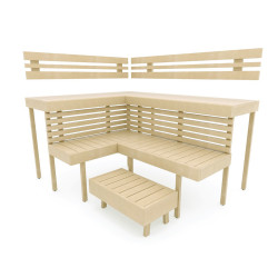 Modular sauna bench OPTIMAL, Aspen  Modular sauna bench OPTIMAL, Aspen