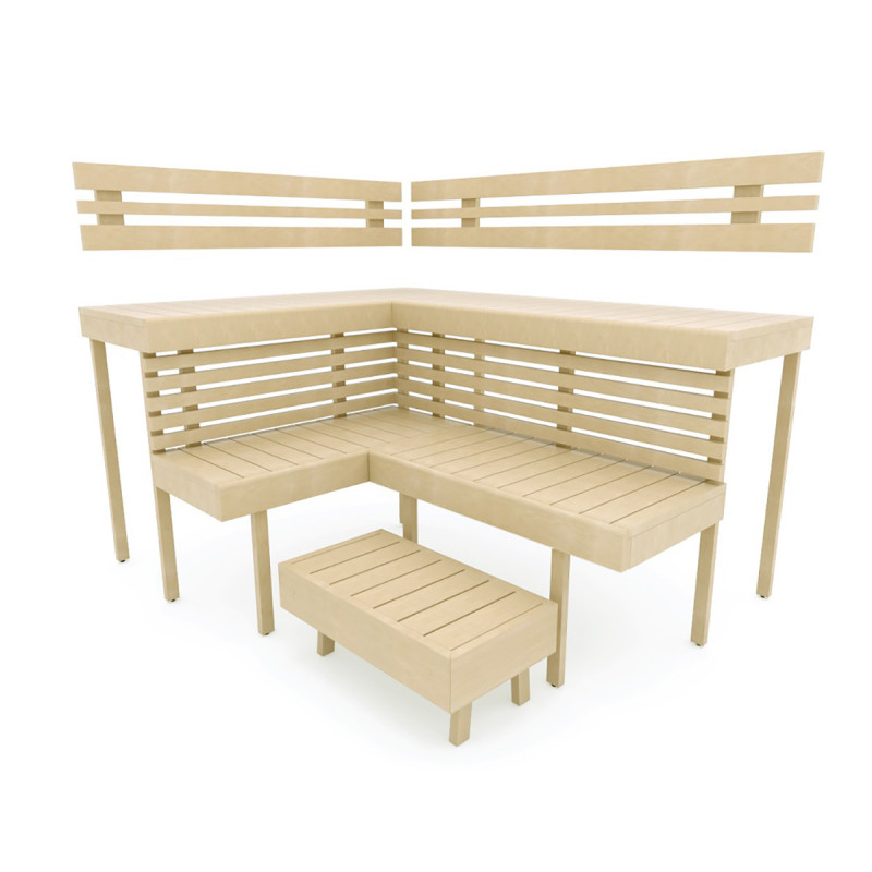 Modular sauna bench OPTIMAL, Aspen Modular sauna bench OPTIMAL, Aspen