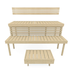 Modular sauna bench STANDART, Aspen  Modular sauna bench STANDART, Aspen