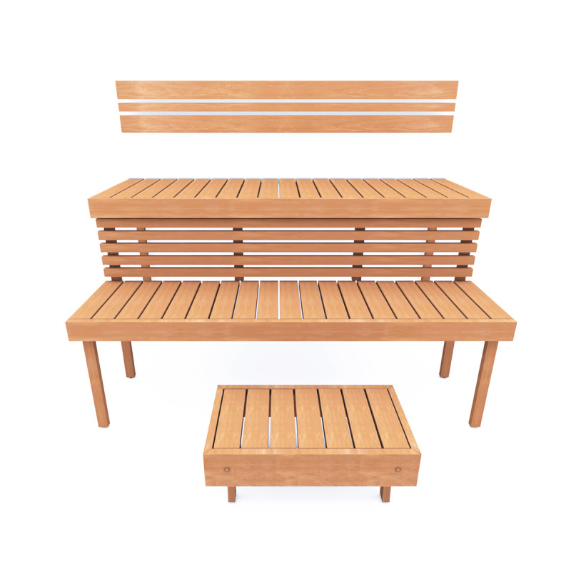 Modular sauna bench STANDART, Alder