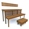 Modular sauna bench STANDART, Thermo-aspen - 1 Modular sauna bench STANDART, Thermo-aspen - 1