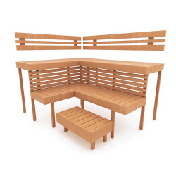 Modular sauna bench OPTIMAL, Alder  Modular sauna bench OPTIMAL, Alder