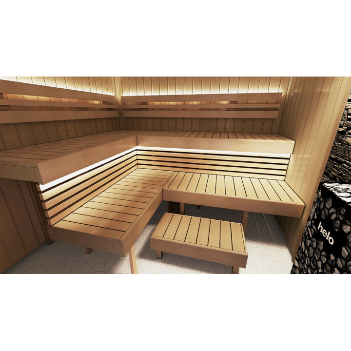 Modular sauna bench OPTIMAL, Thermo aspen