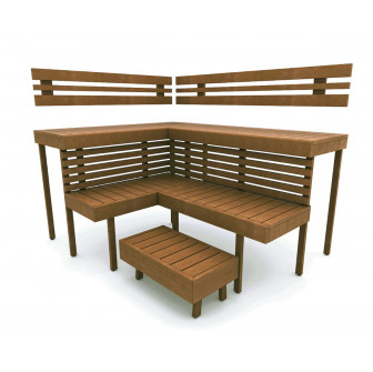 Modular sauna bench OPTIMAL, Thermo aspen