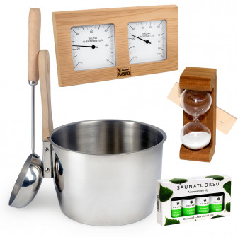 The whole set of sauna or bath accessories