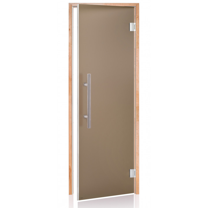 AD LUX glass sauna doors, Matte glass, 70 x 210, Alder, Bronze Matte