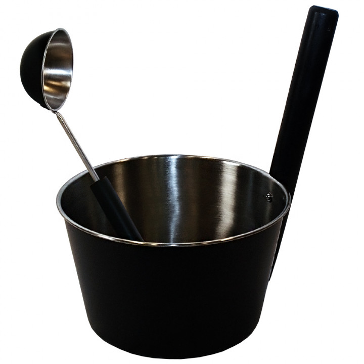 SAUNIA stainless steel set, black 4 l