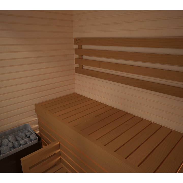 Sauna cabin with glass, 150x120cm