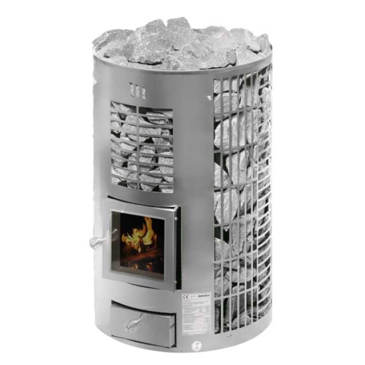 MONDEX KLAPI Wood-Burning Sauna Stove, Stainless Steel