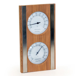 SAUFLEX thermo-hygrometer, cedar, white color  SAUFLEX thermo-hygrometer, cedar, white color