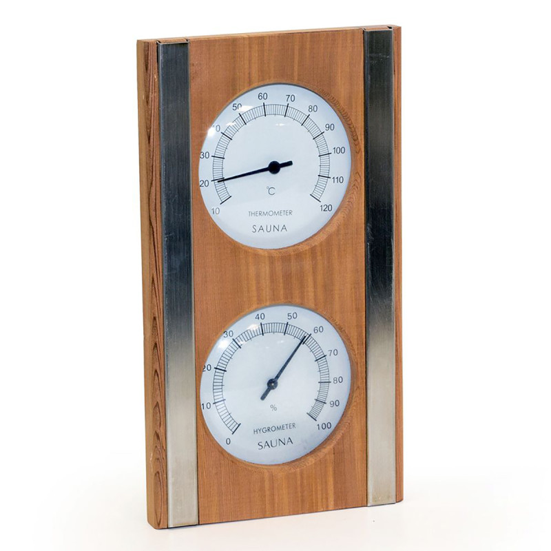 SAUFLEX thermo-hygrometer, cedar, white color