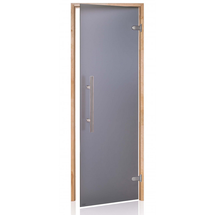 AD PREMIUM LIGHT glass sauna doors, Matte glass, 80 x 200, Alder, Matte gray