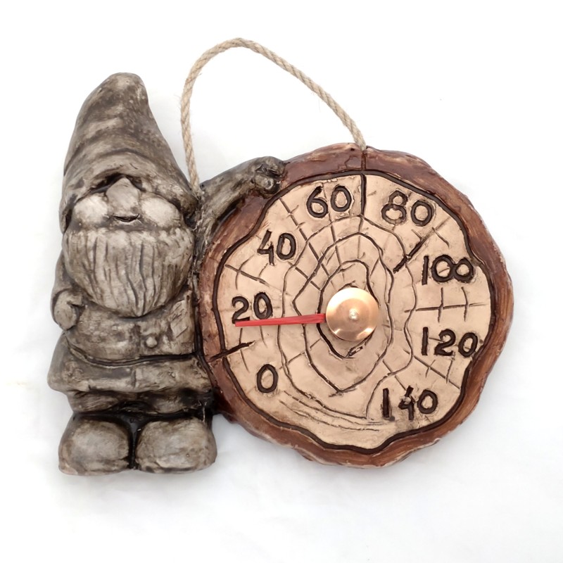 Ceramic sauna thermometer - gnome