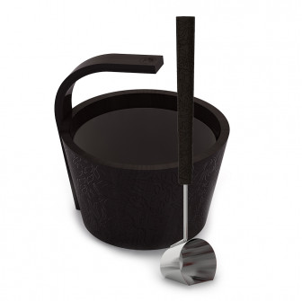 SAWO sauna set - More steam, premium, black 4 l