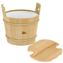 SAWO wooden bucket with lid, pine 18 l - 0