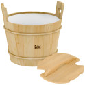 SAWO wooden bucket with lid, pine 40 l - 0