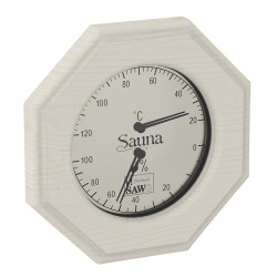 SAWO thermo-hygrometer 241-THD, octagonal, aspen  SAWO thermo-hygrometer 241-THD, octagonal, aspen