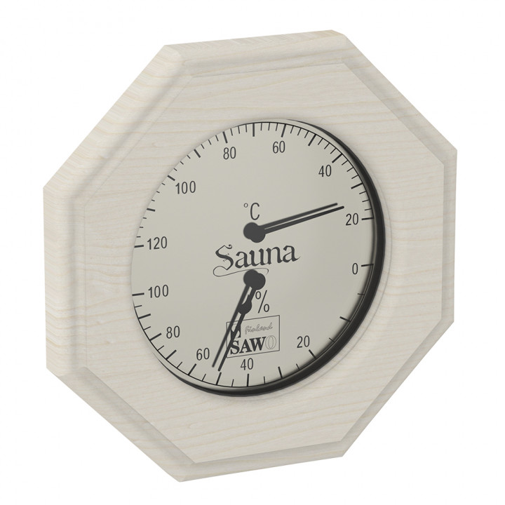 SAWO thermo-hygrometer 241-THA, octagonal, aspen
