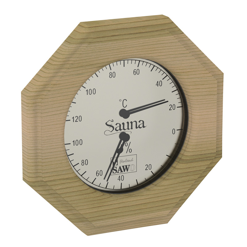 SAWO thermo-hygrometer 241-THD, octagonal, cedar